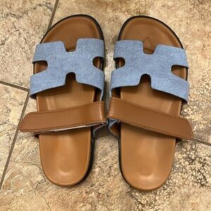 Stylish Blue and Brown Sandals